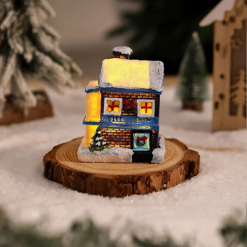 Christmas Ornament Gingerbread House Integrated Warm LED Lights