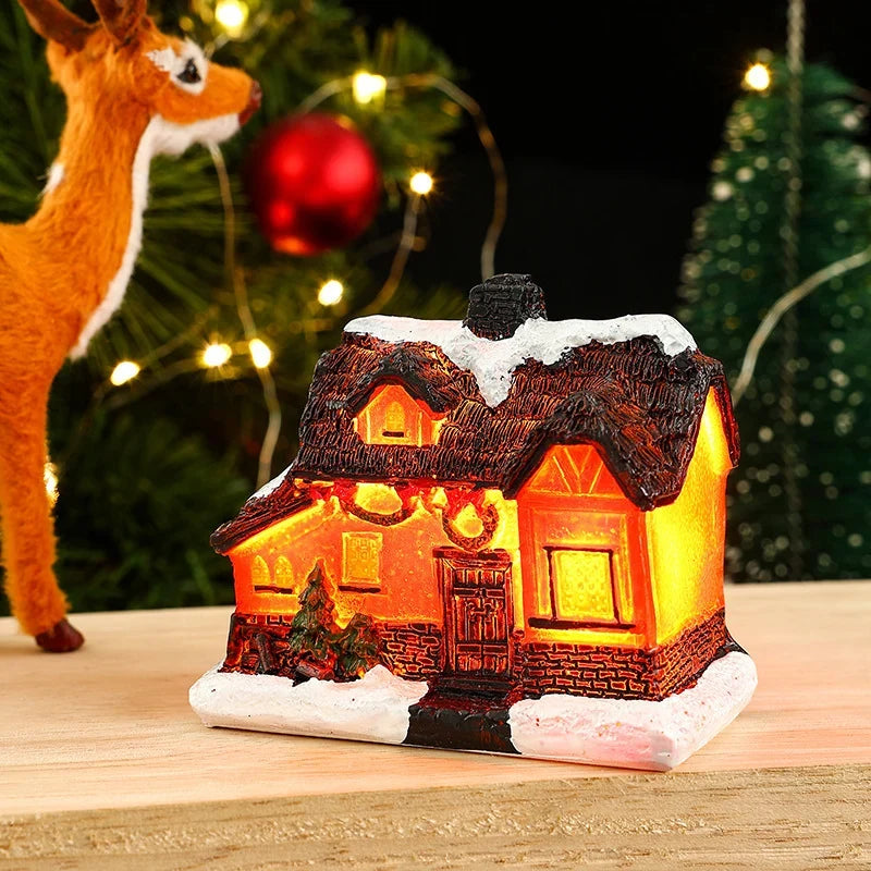 Christmas Ornament Gingerbread House Integrated Warm LED Lights