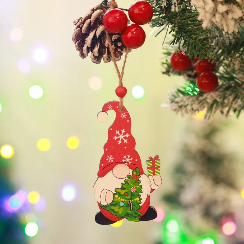 Christmas Ornament Handcrafted Wooden Gnome