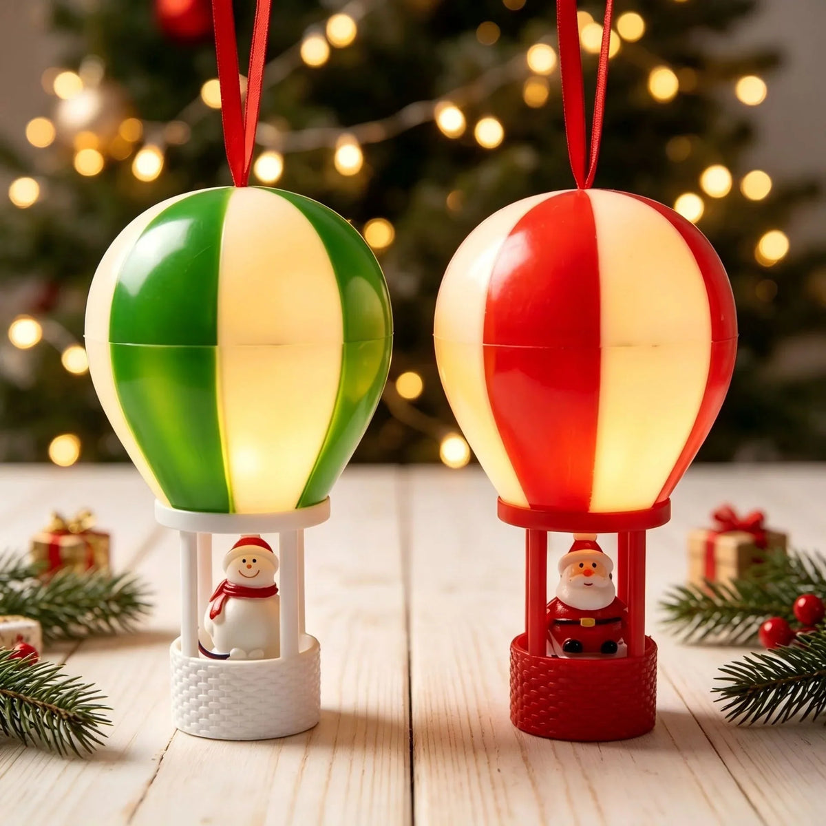 Christmas Ornament Hot Air Balloon Snowman Lightweight Indoor Hanging