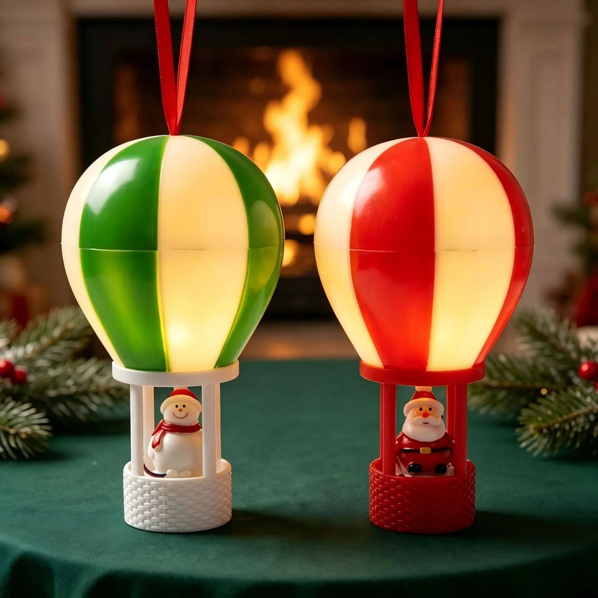 Christmas Ornament Hot Air Balloon Snowman Lightweight Indoor Hanging