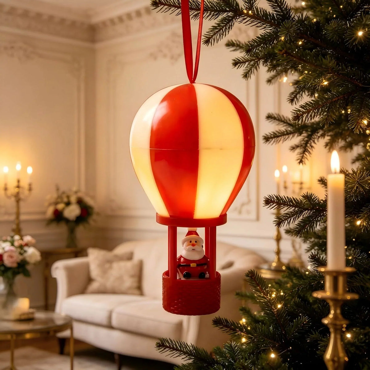 Christmas Ornament Hot Air Balloon Snowman Lightweight Indoor Hanging