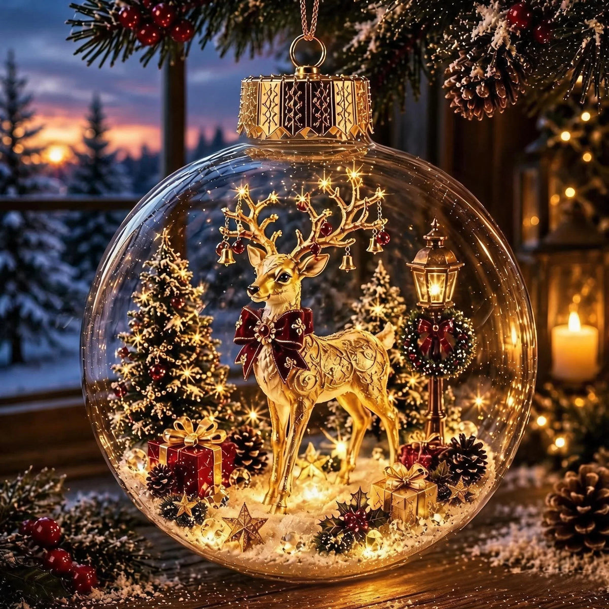 Christmas Ornament Light-Up Multicolour 3.15 Inch