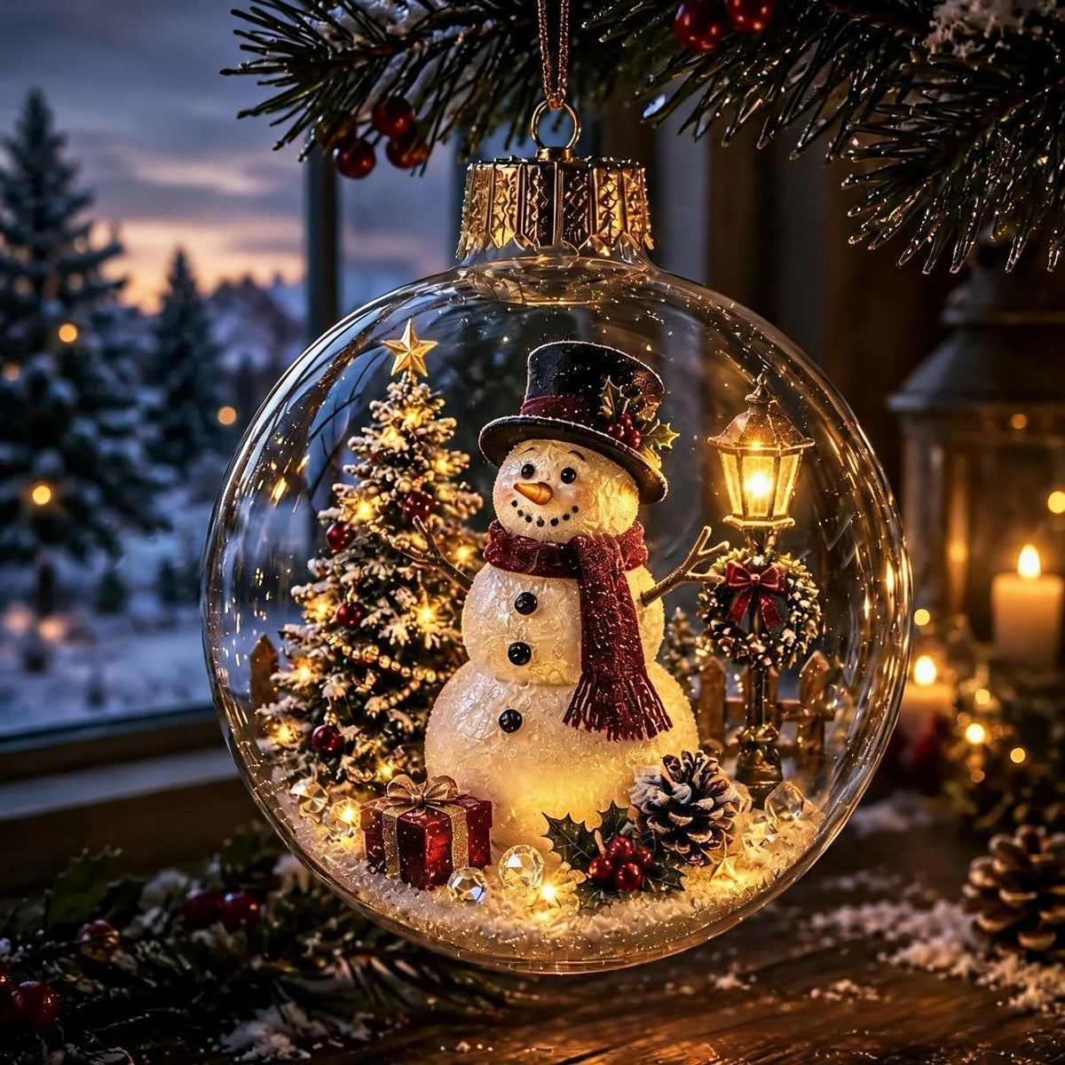 Christmas Ornament Light-Up Multicolour 3.15 Inch
