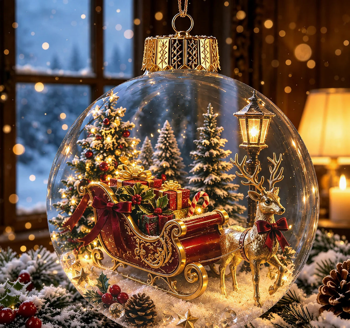 Christmas Ornament Light-Up Multicolour 3.15 Inch