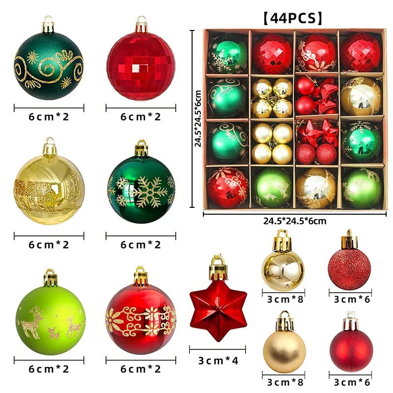 Christmas Ornament Set Glossy & Matte 44 Piece