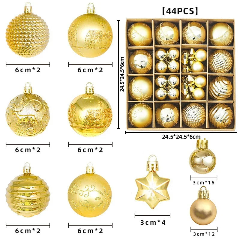 Christmas Ornament Set Glossy & Matte 44 Piece