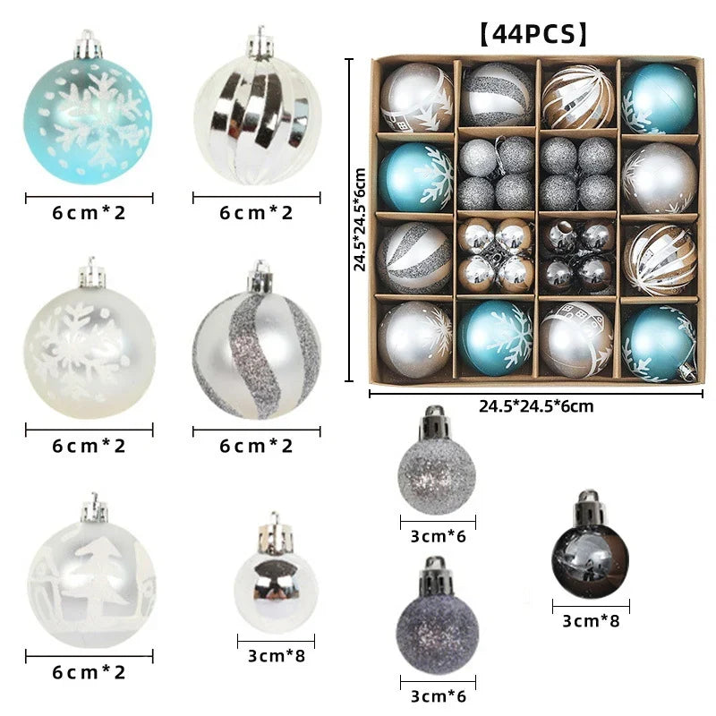 Christmas Ornament Set Glossy & Matte 44 Piece