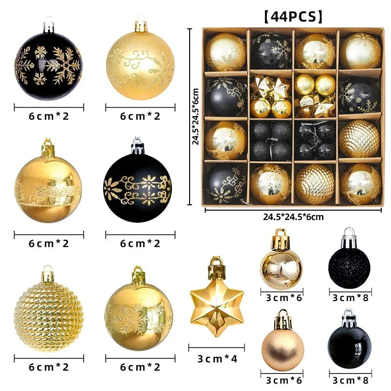 Christmas Ornament Set Glossy & Matte 44 Piece
