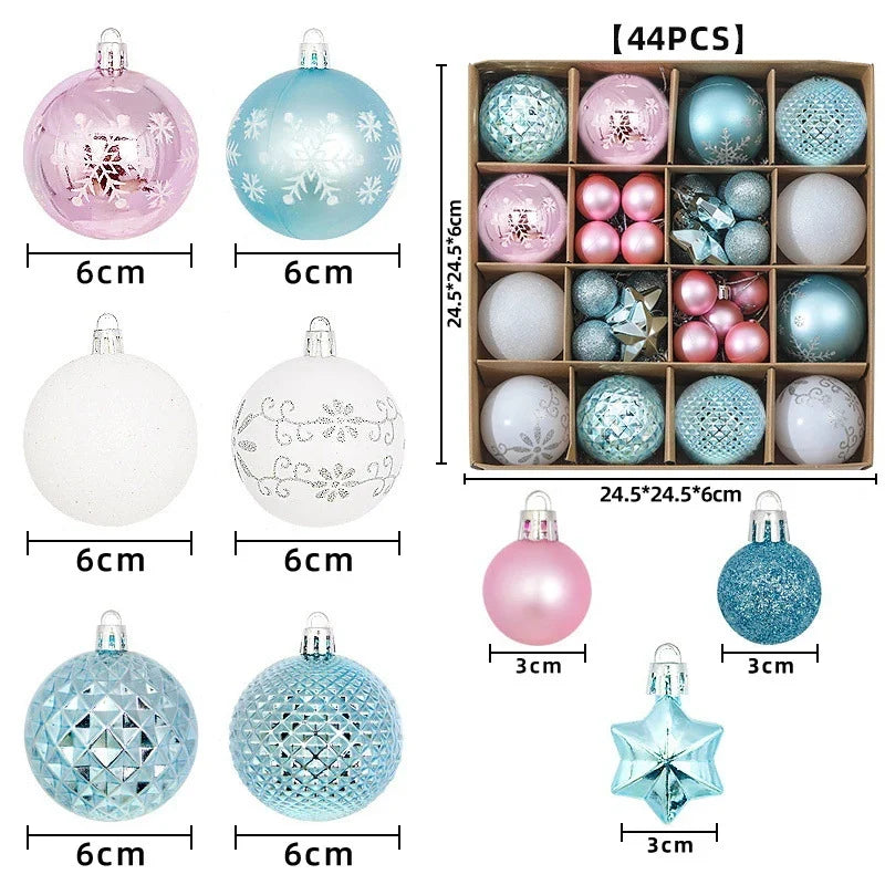 Christmas Ornament Set Glossy & Matte 44 Piece