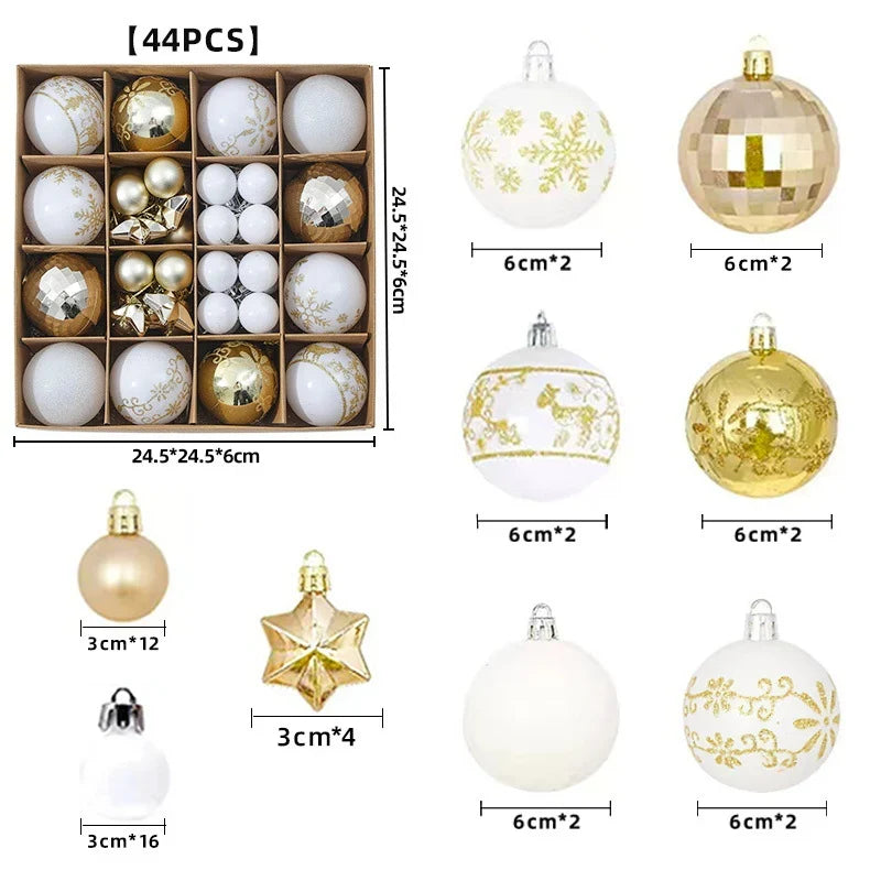 Christmas Ornament Set Glossy & Matte 44 Piece