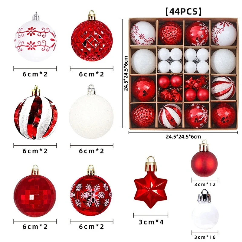 Christmas Ornament Set Glossy & Matte 44 Piece