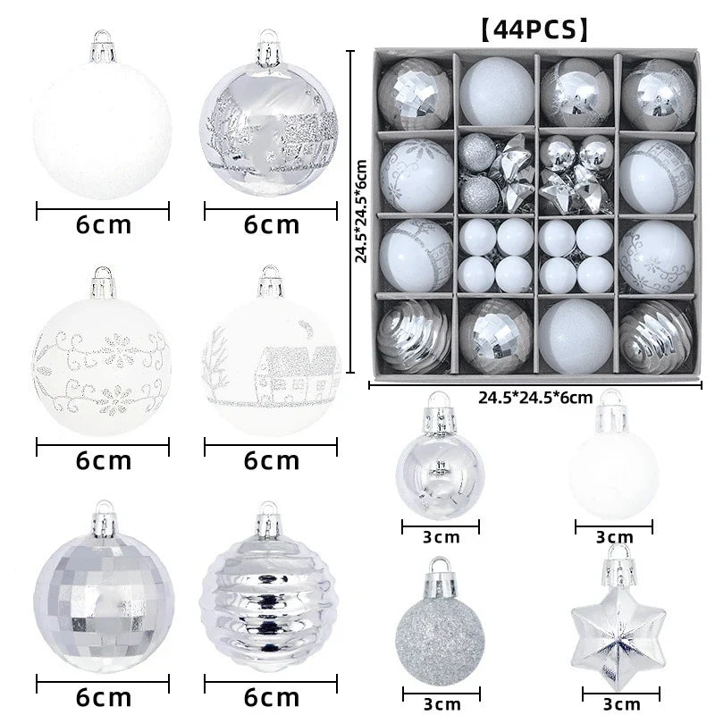 Christmas Ornament Set Glossy & Matte 44 Piece