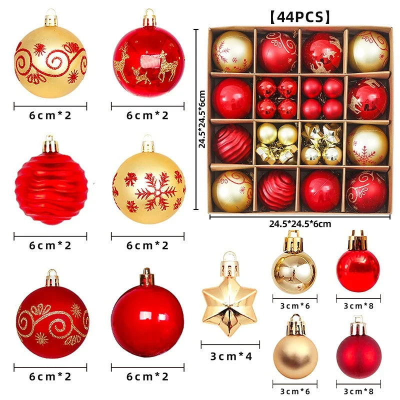 Christmas Ornament Set Glossy & Matte 44 Piece
