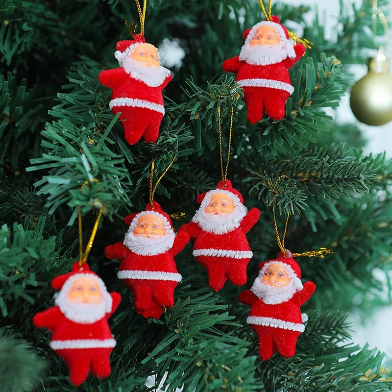 Christmas Ornament Set Santa Claus Shatterproof Set of 6