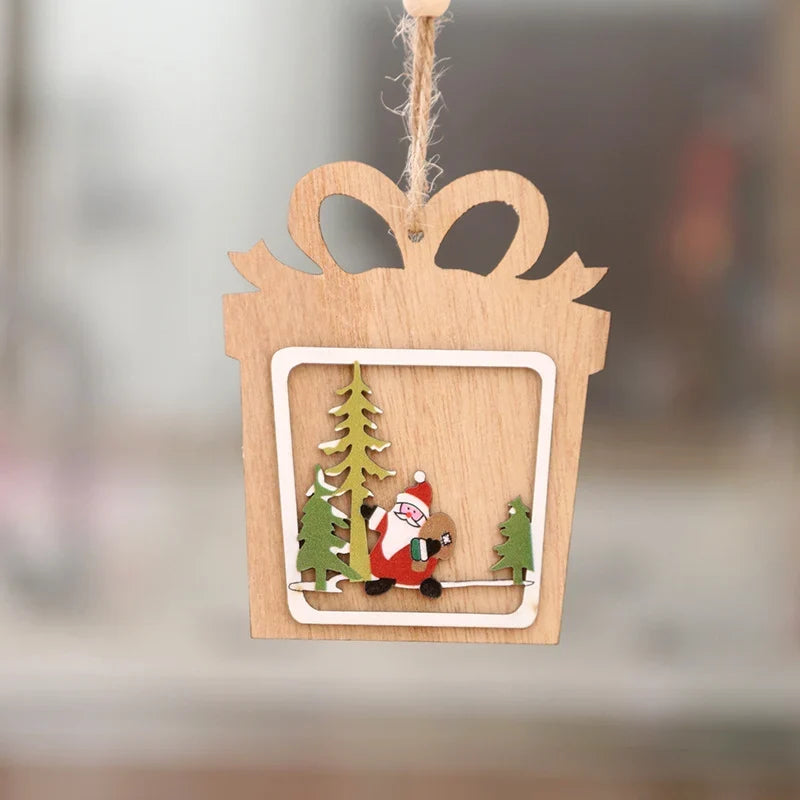 Christmas Ornament Wood Laser Engraved 3D & Flat
