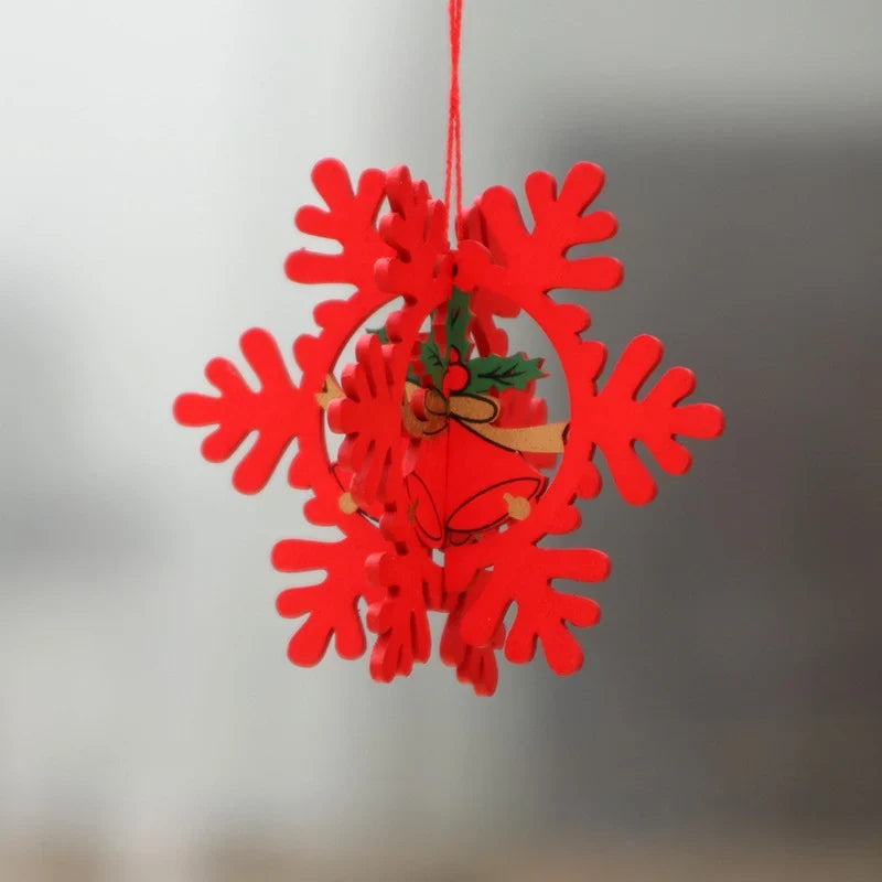 Christmas Ornament Wood Laser Engraved 3D & Flat