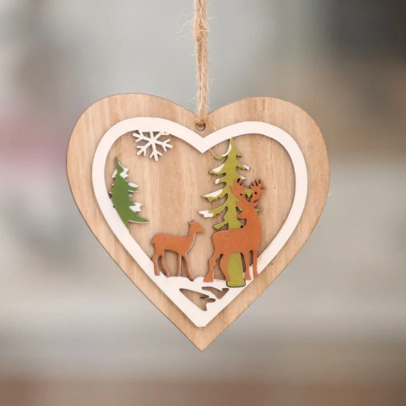 Christmas Ornament Wood Laser Engraved 3D & Flat