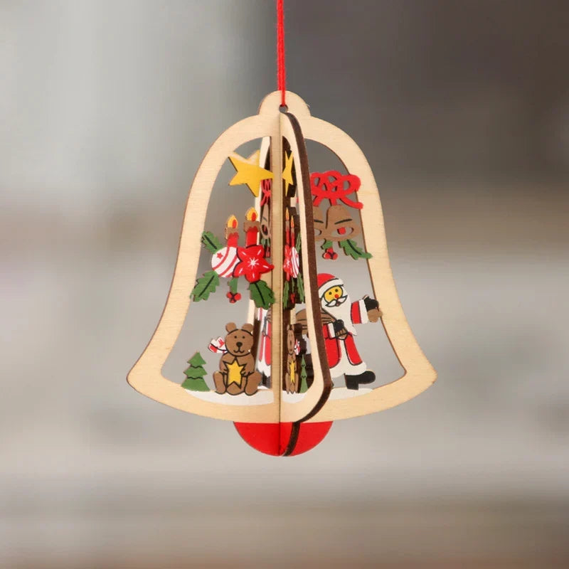 Christmas Ornament Wood Laser Engraved 3D & Flat