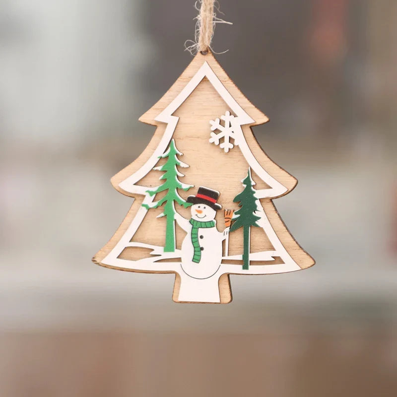 Christmas Ornament Wood Laser Engraved 3D & Flat