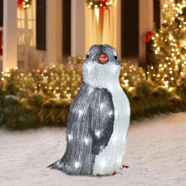 Christmas Penguin Decoration Lighted Weather-Resistant Set of 3
