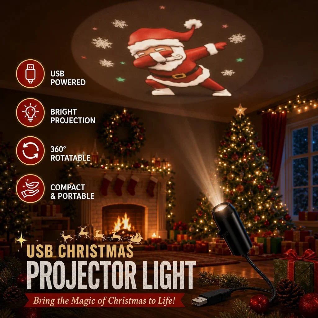 Christmas Projector Light 10 Festive Scenes Plug-And-Play Setup