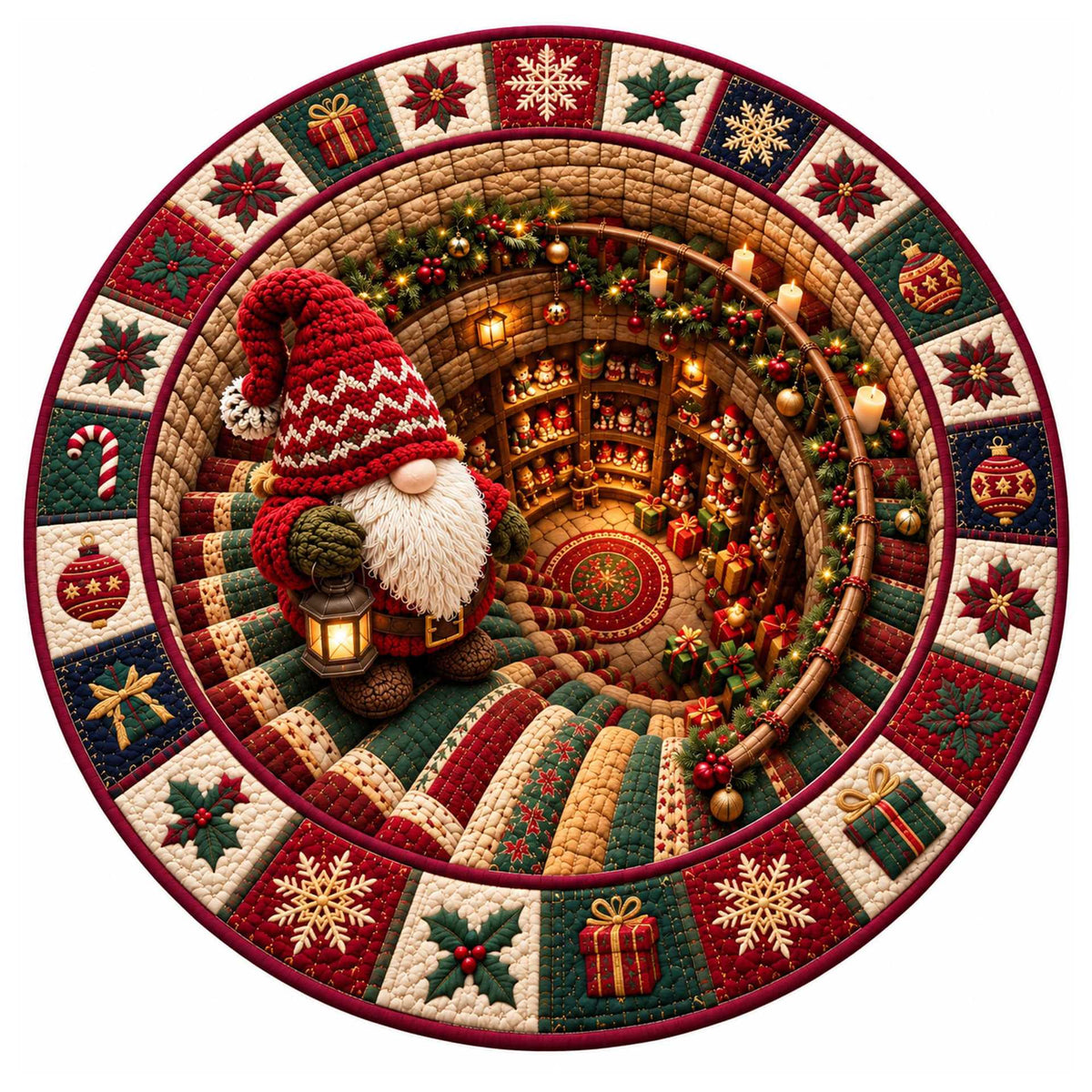 Christmas Rug Festive Prints Easy-Clean Shake-Off Design