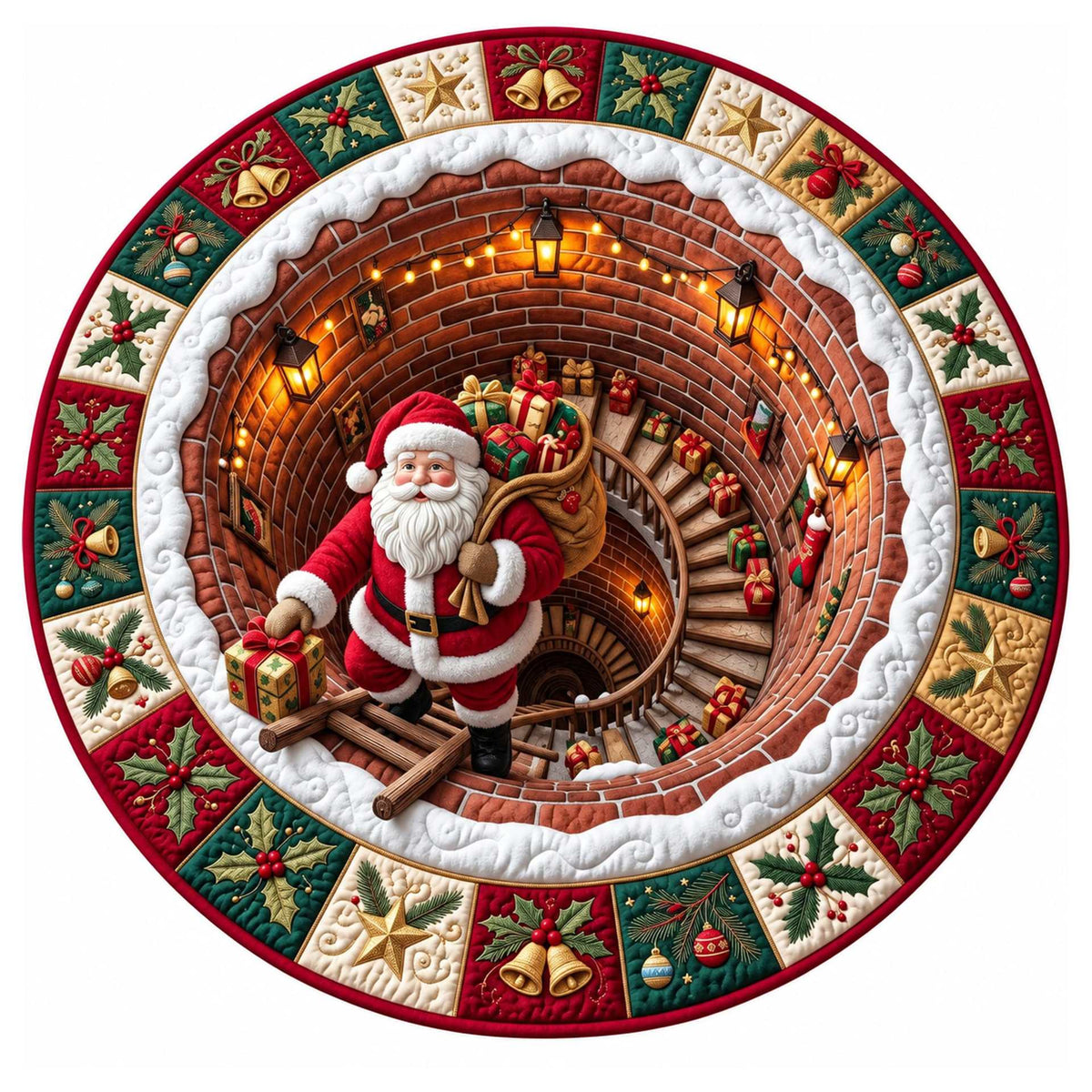 Christmas Rug Festive Prints Easy-Clean Shake-Off Design