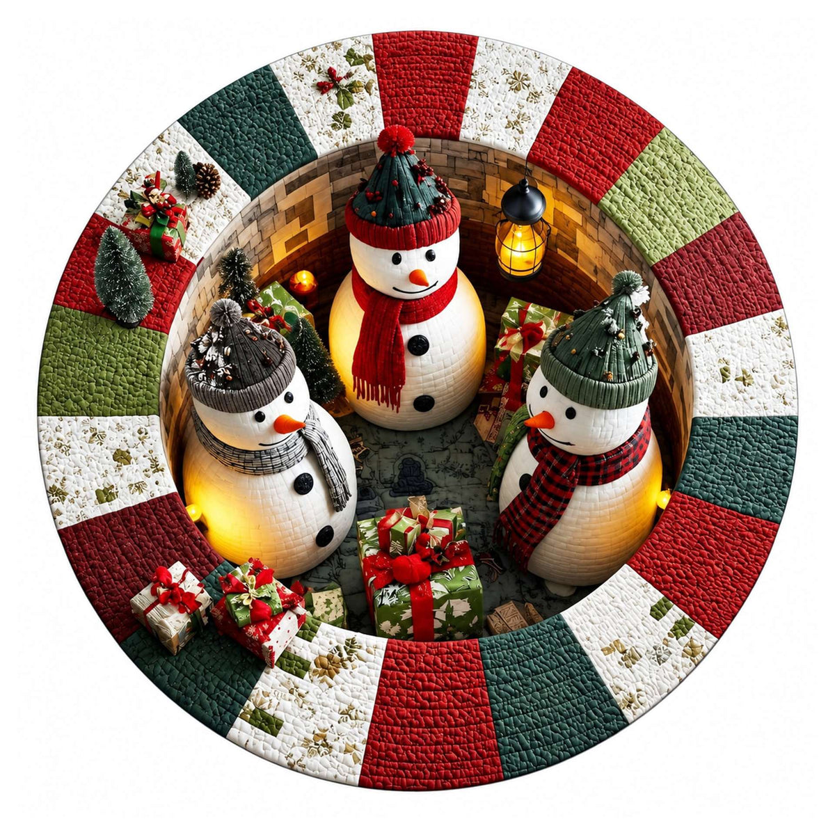 Christmas Rug Festive Prints Easy-Clean Shake-Off Design