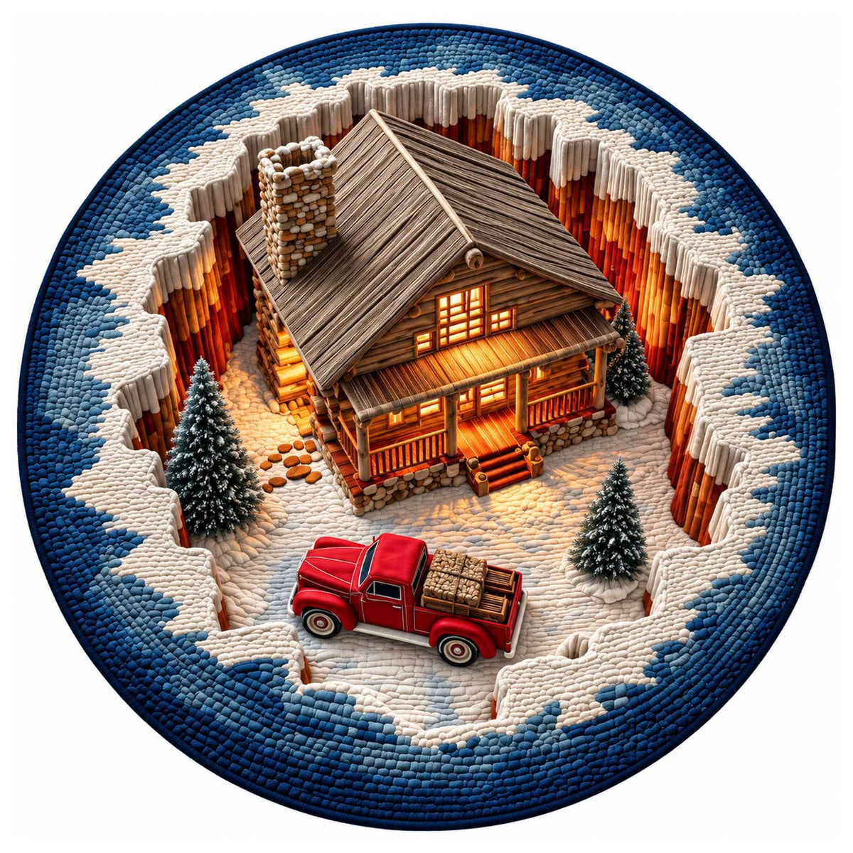 Christmas Rug Festive Prints Easy-Clean Shake-Off Design