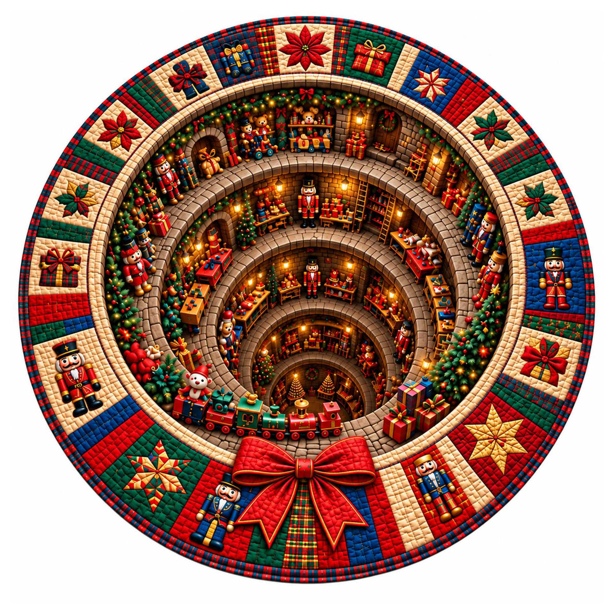 Christmas Rug Festive Prints Easy-Clean Shake-Off Design