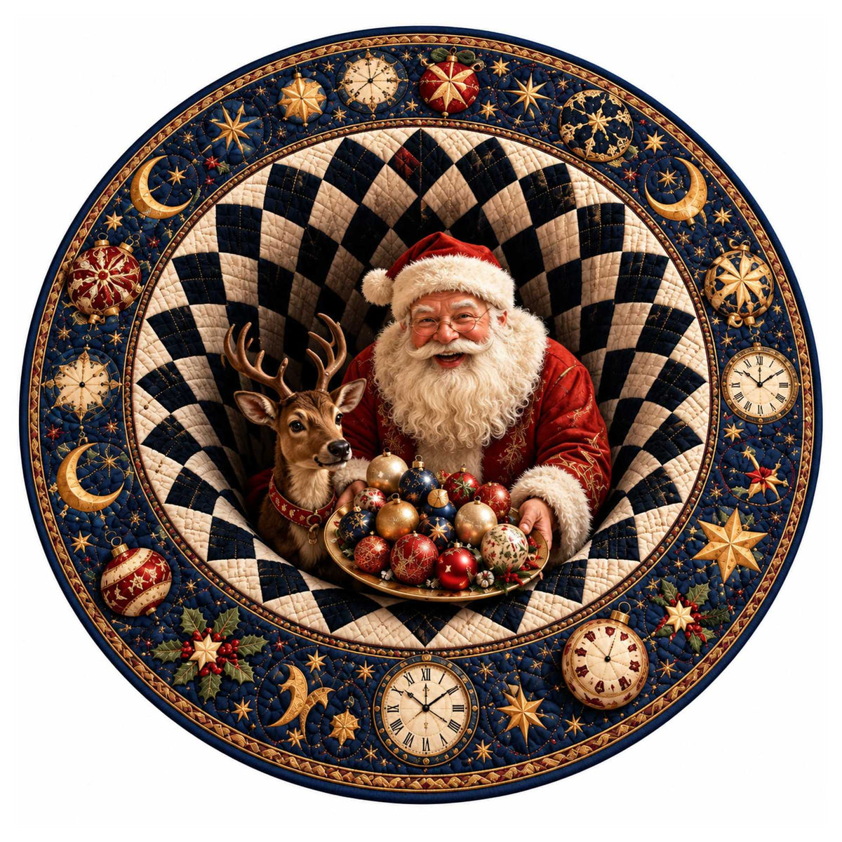 Christmas Rug Festive Prints Easy-Clean Shake-Off Design