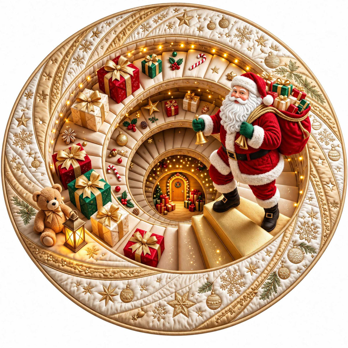 Christmas Rug Festive Prints Easy-Clean Shake-Off Design