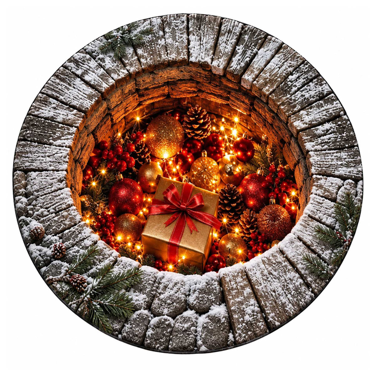 Christmas Rug Festive Prints Easy-Clean Shake-Off Design