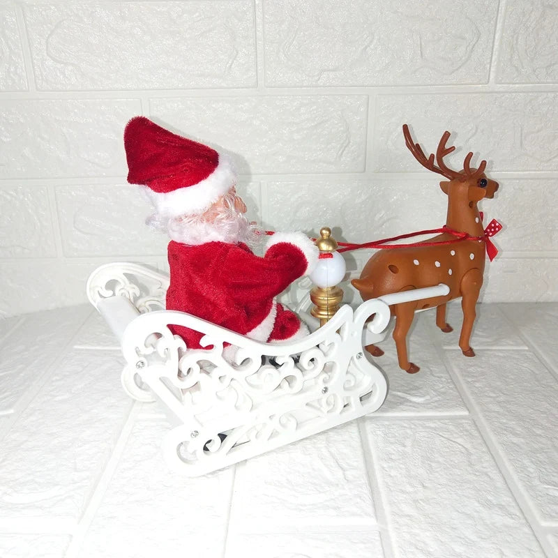 Christmas Sleigh Decoration Handcrafted Red Tabletop Centerpiece