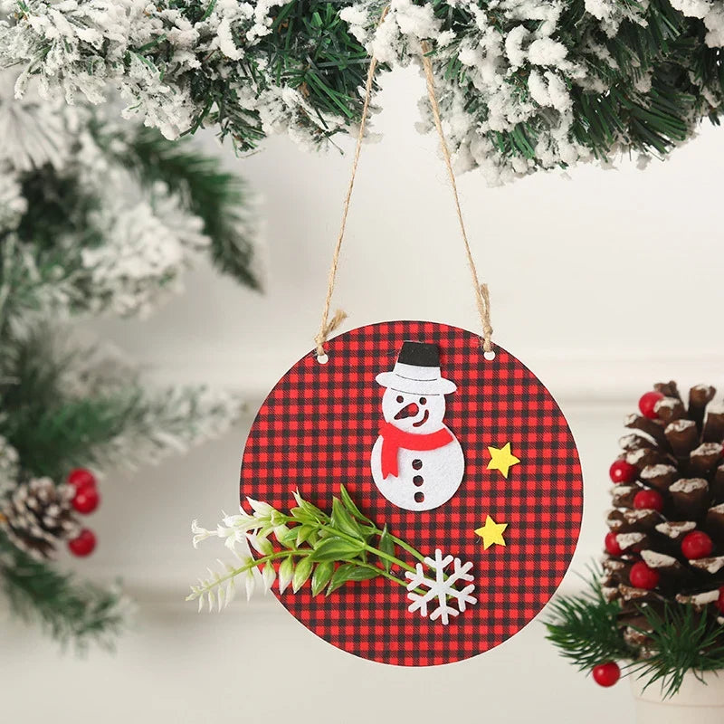 Christmas Snowman Ornament Felt & Cardboard Easy Hang
