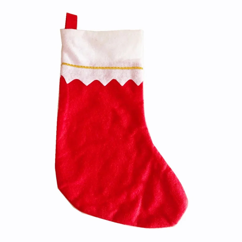 Christmas Stocking Large Soft Durable Fabric Gold Trim