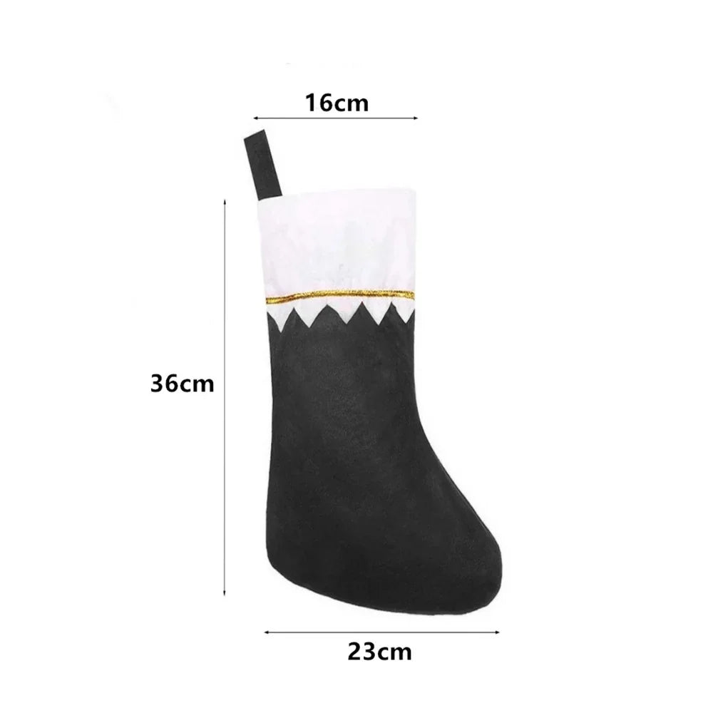 Christmas Stocking Large Soft Durable Fabric Gold Trim