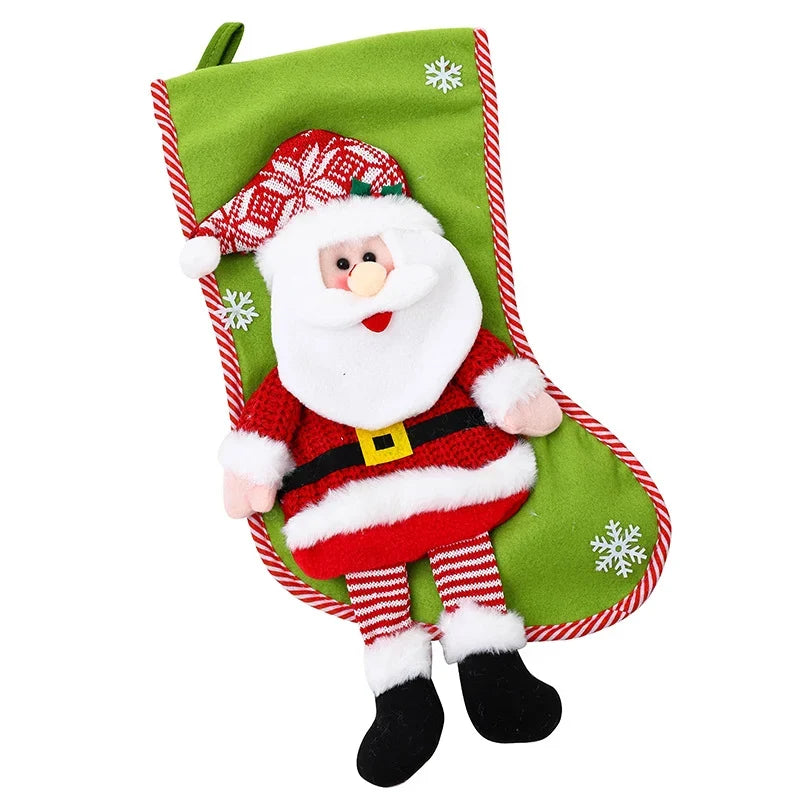 Christmas Stocking Reindeer Design Spacious Soft Durable Fabric