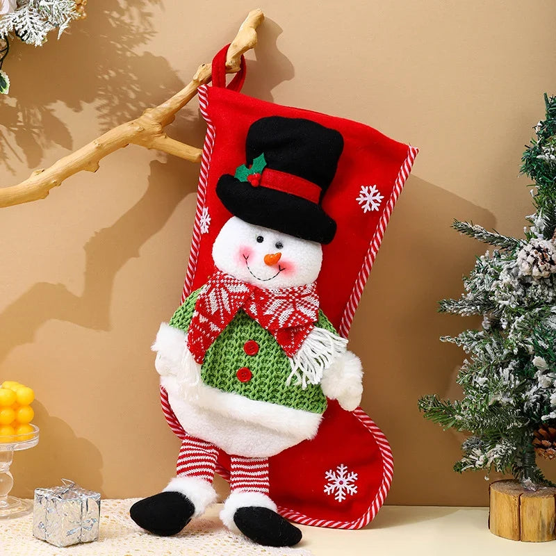 Christmas Stocking Reindeer Design Spacious Soft Durable Fabric
