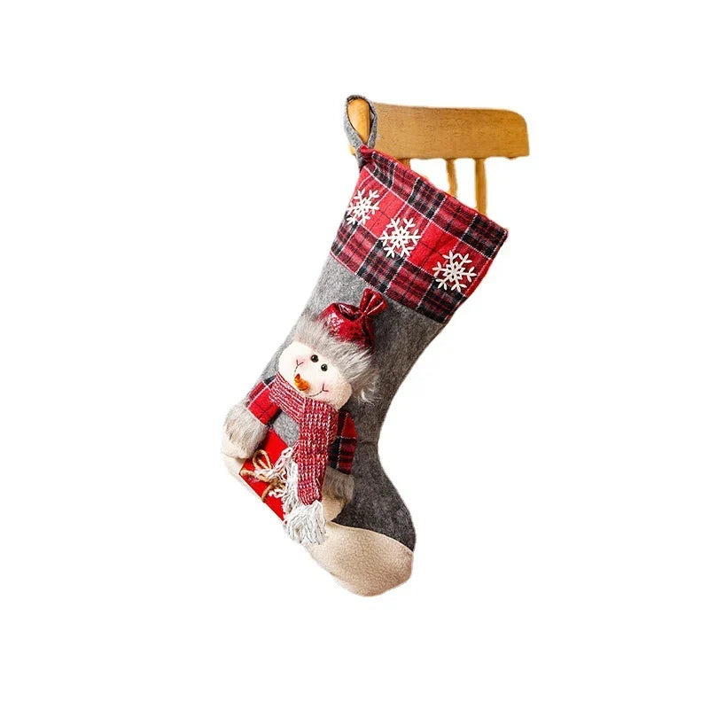 Christmas Stocking Reindeer Motif Durable & Spacious