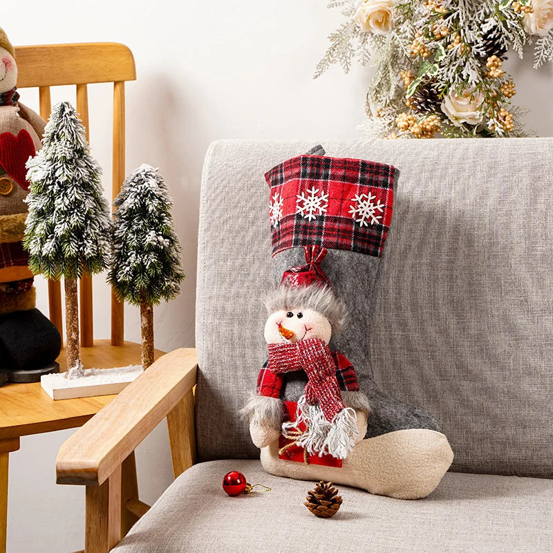 Christmas Stocking Reindeer Motif Durable & Spacious