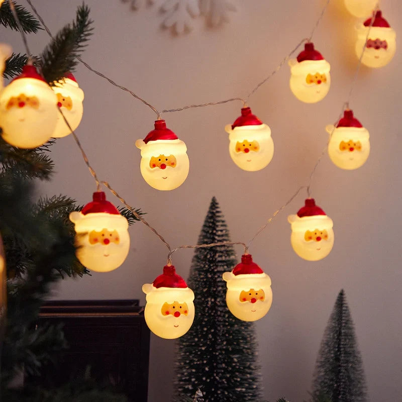 Christmas String Lights Energy-Saving LED Novelty Snowman & Santa