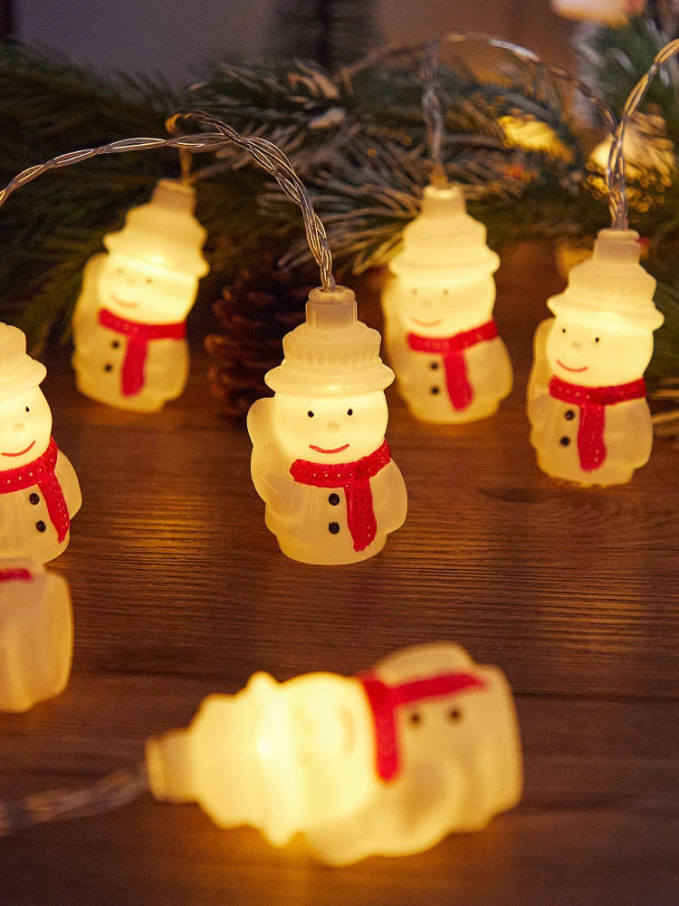 Christmas String Lights Energy-Saving LED Novelty Snowman & Santa