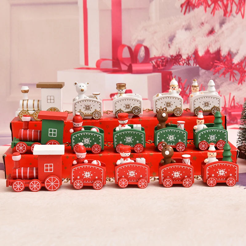 Christmas Train Wooden Tabletop Set of Figures