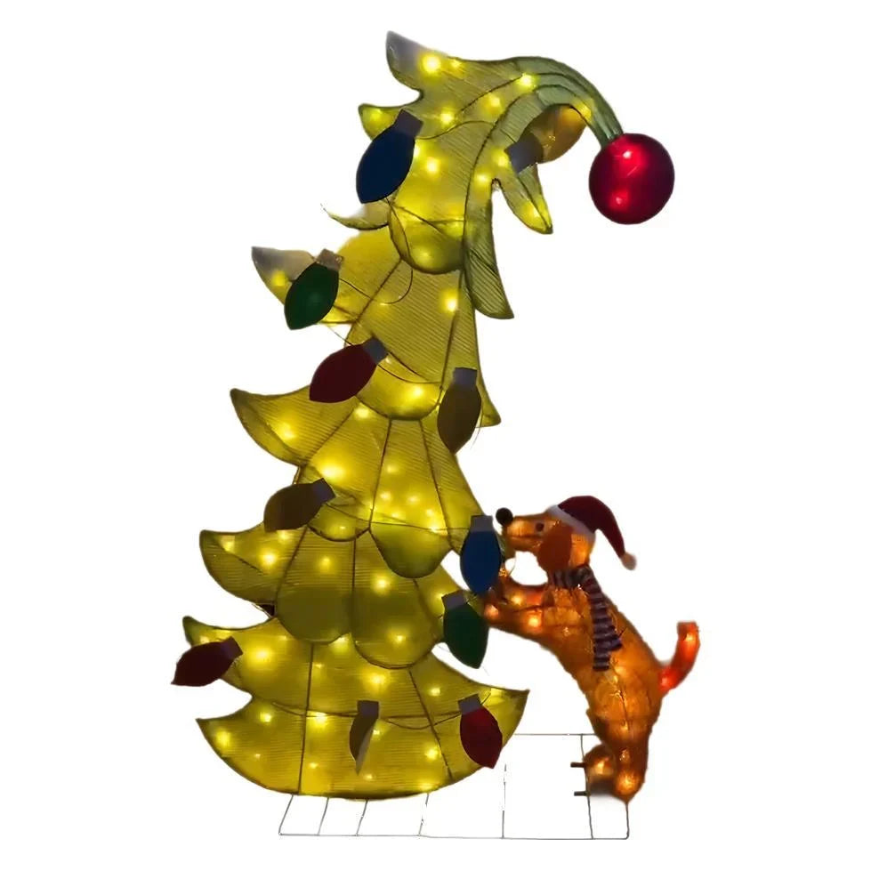 Christmas Tree Dog-Shaped Colorful LED Weather-Resistant