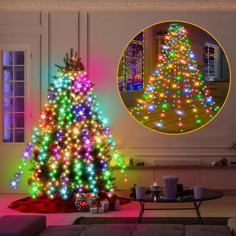 Christmas Tree Lights Cascading LED With Remote Control