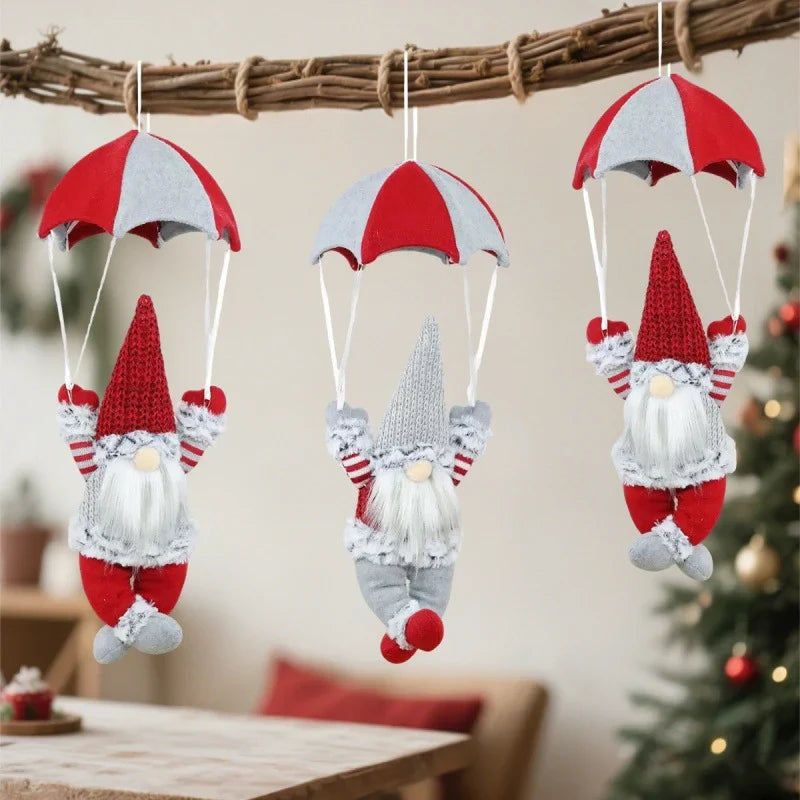 Christmas Tree Ornament Durable Fabric Parachute Santa