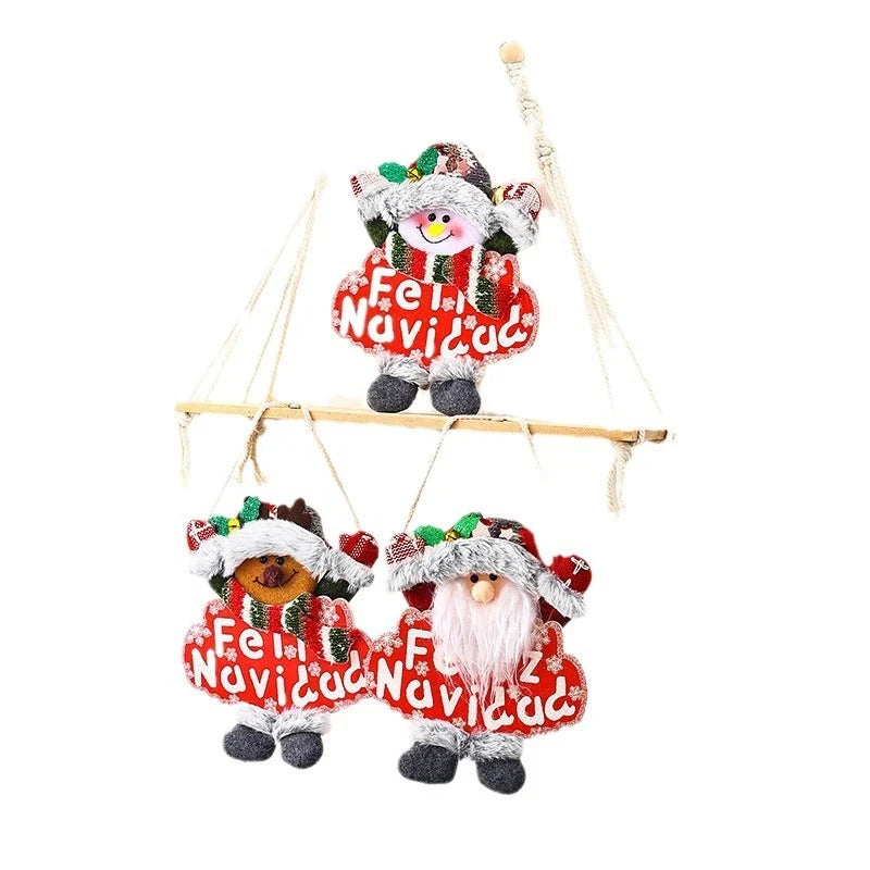 Christmas Tree Ornament Snowman Handmade Fabric Hanging Loop