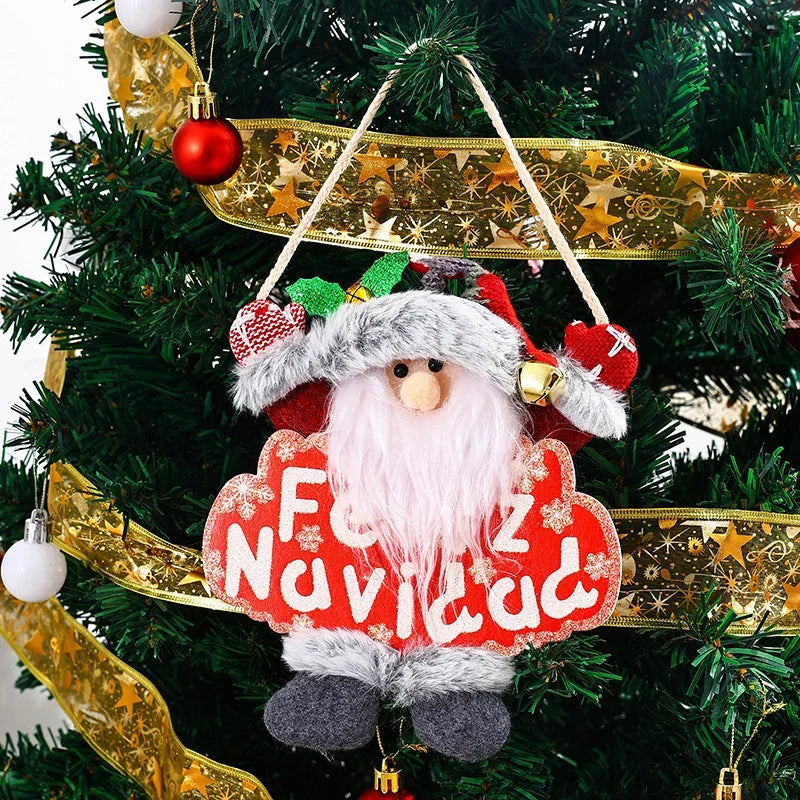 Christmas Tree Ornament Snowman Handmade Fabric Hanging Loop